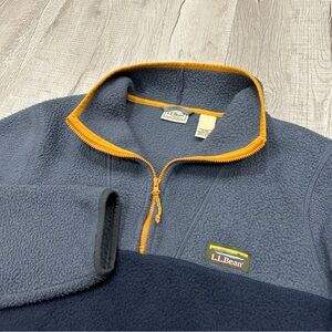 L.L Bean Men’s Half Zip Fleece Pullover Small Regular Blue With Pockets